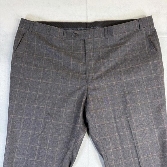 Lauren Ralph Lauren Dress Pants Mens 44x30 Gray Plaid 100% Wool Classic Fit - Picture 2 of 8